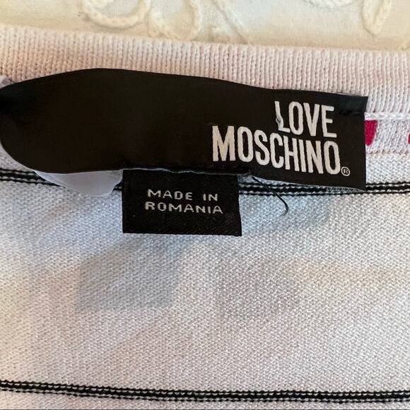 Love Moschino NWT Abito Logo Stripe Sleeveless Dress size 6 - Picture 7 of 15